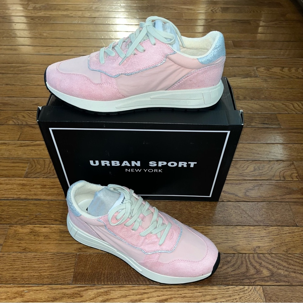J/Slides Urban Sport Sage Platform Slip On Sneakers Pink & White Women’s Size 11